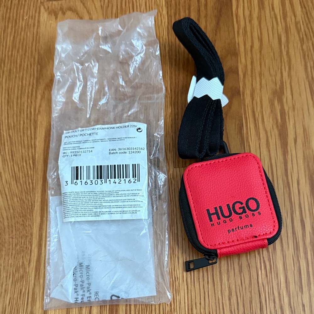 Hugo Boss Red and Black earphone holder